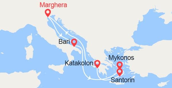 Iles Grecques: Mykonos, Santorin, Katakolon