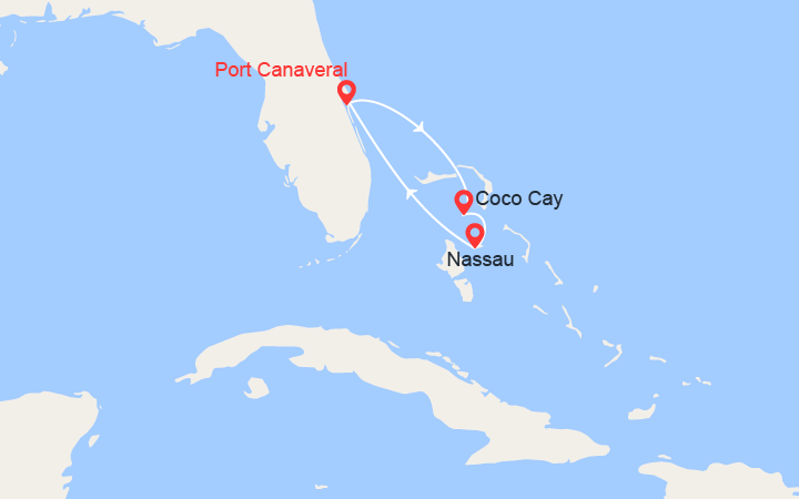 itinéraire croisière Caribe : Escapada Bahamas 