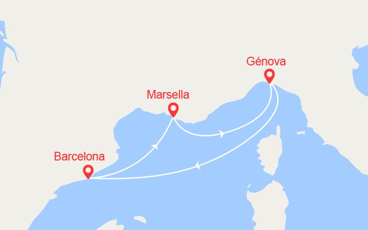 itinéraire croisière Mediterráneo Occidental : Escapada Provenza e Italia 