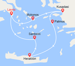 itinéraire croisière Islas Griegas - Islas Griegas : Egeo Icónico I 