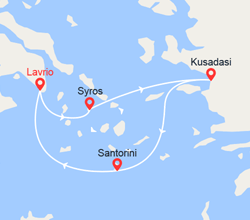 itinéraire croisière Mediterráneo Oriental - Mar Negro : Maravillas del Mar Egeo 
