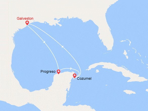 itinéraire croisière Caribe : 05W182