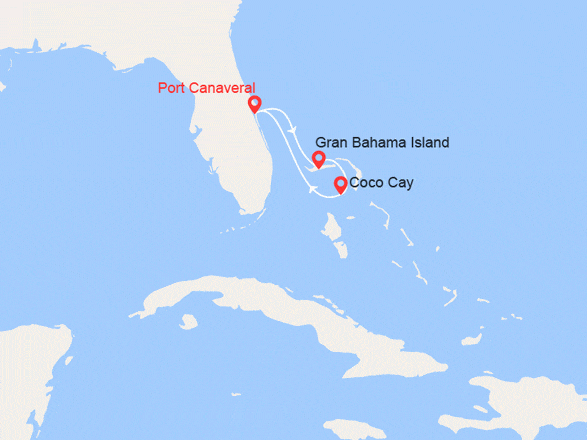 itinéraire croisière Caribe : Bahamas
