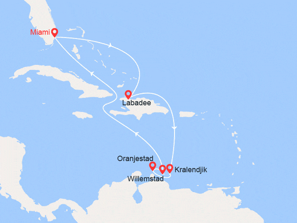 itinéraire croisière Caribe : Bonaire, Aruba, Curazao