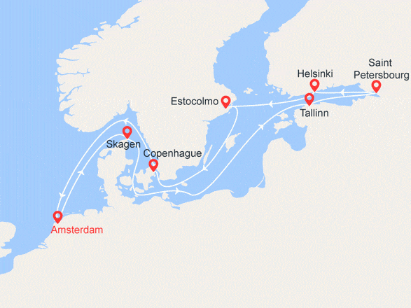 itinéraire croisière Báltico - Báltico : Capitales Bálticas