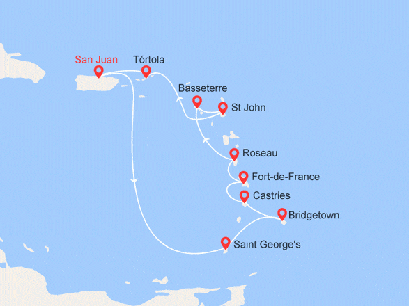 itinéraire croisière Caribe : Caribe sur