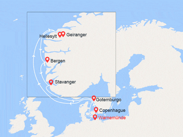 itinéraire croisière Fiordos - Fiordos : Dinamarca, Noruega, Alemania