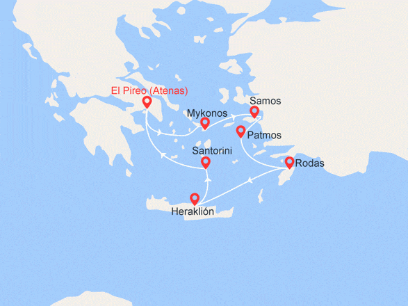 itinéraire croisière Mediterráneo Oriental : Egeo Icónico II