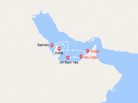 itinéraire croisière Oriente Medio : Emiratos Arabes Unidos, Bahrein, Catar