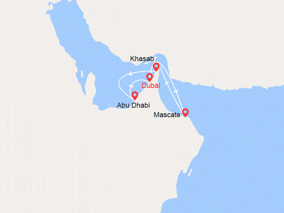 itinéraire croisière Oriente Medio : Emiratos Árabes Unidos, Omán