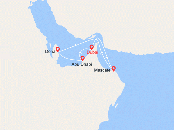 itinéraire croisière Oriente Medio : Emiratos Árabes Unidos, Omán