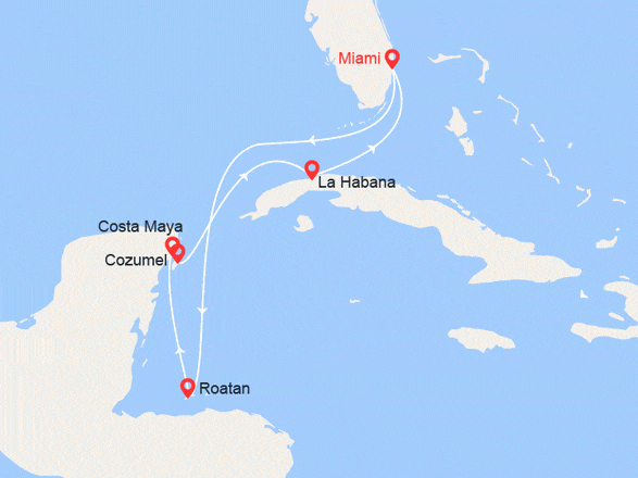itinéraire croisière Cuba - Cuba : Honduras, México, Cuba
