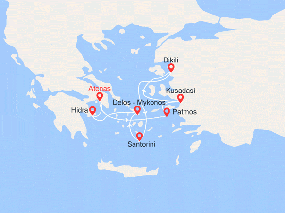 itinéraire croisière Mediterráneo Oriental : Islas Griegas y Turquía