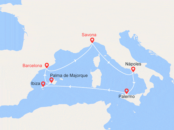 itinéraire croisière Mediterráneo Occidental : Mediterráneo: Italia, Baleares