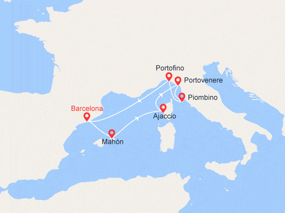 itinéraire croisière Mediterráneo Occidental : Rincones Secretos Del Mediterráneo