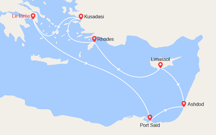 itinéraire croisière Iles grecques - Iles grecques : 3 Continents: Egypte, Israël, Iles Grecques, Turquie 