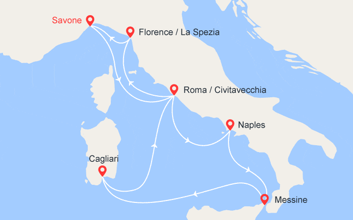 Carte Croisière Florence, Rome, Sicile Carte Croisière Florence, Rome, Sicile