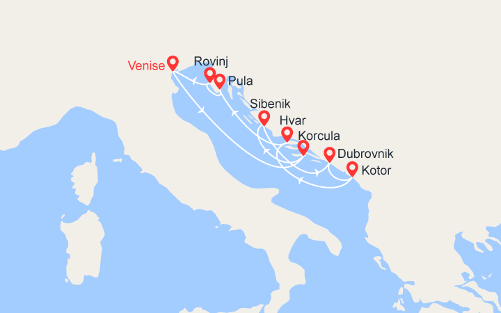 Itinéraire ADRIATIQUE : L'essentiel de la Croatie  