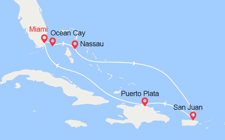 Itinéraire Bahamas, Porto Rico, Rép Dominicaine 