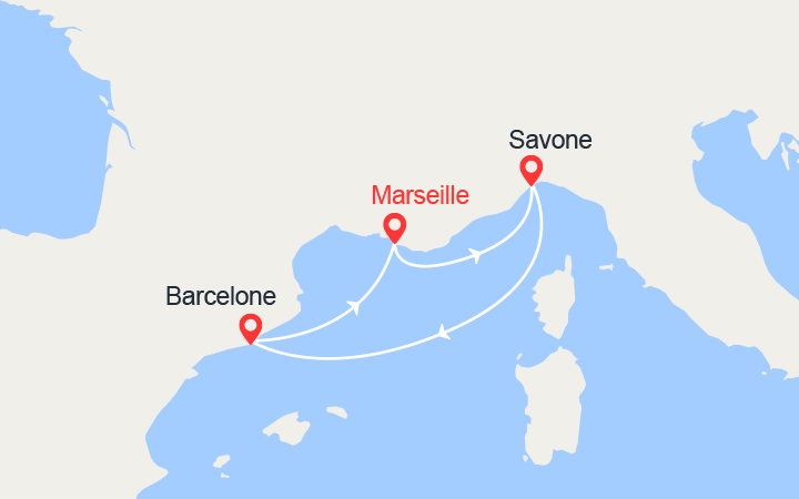 itinéraire croisière Méditerranée Occidentale : Balade en Méditerranée 