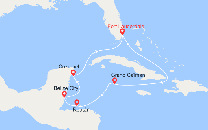 Itinéraire Caraïbes de l'Ouest : Caïman, Honduras, Belize, Mexique 