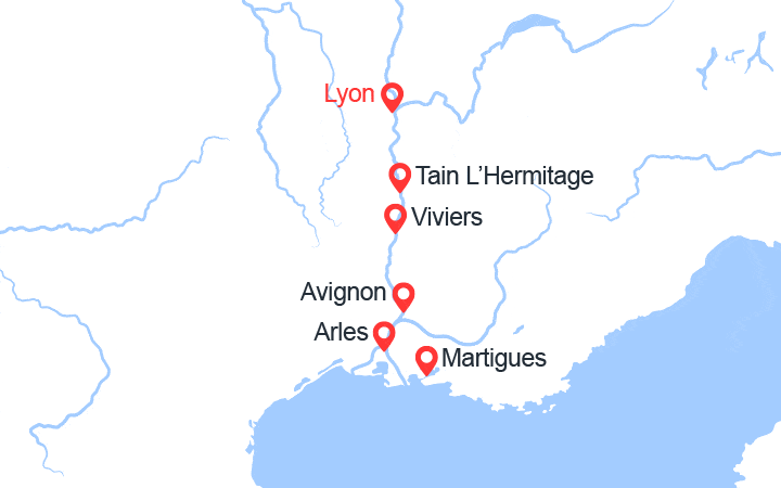 Carte itinéraire croisière Couleurs provençales (LMX_PP)