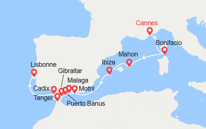 Itinéraire De Cannes à Lisbonne 