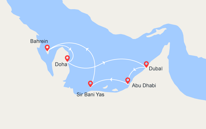 Croisière Dubaï Abu Dhabi émirats Bahreïn Qatar