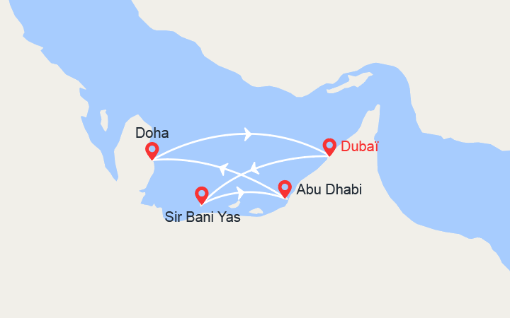 Itinéraire Dubaï, Abu Dhabi, Qatar 