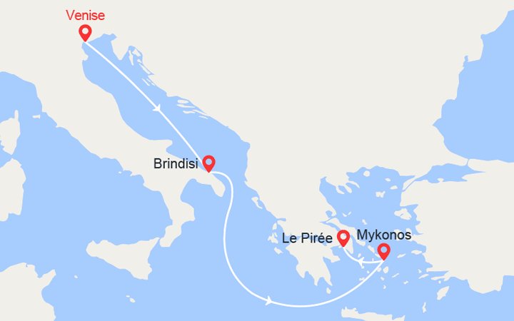 itinéraire croisière Iles grecques : Esapade aux Iles grecques: Italie, Mykonos, Grèce 