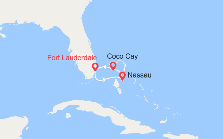 itinéraire croisière Caraïbes et Antilles : Escapade aux Bahamas 