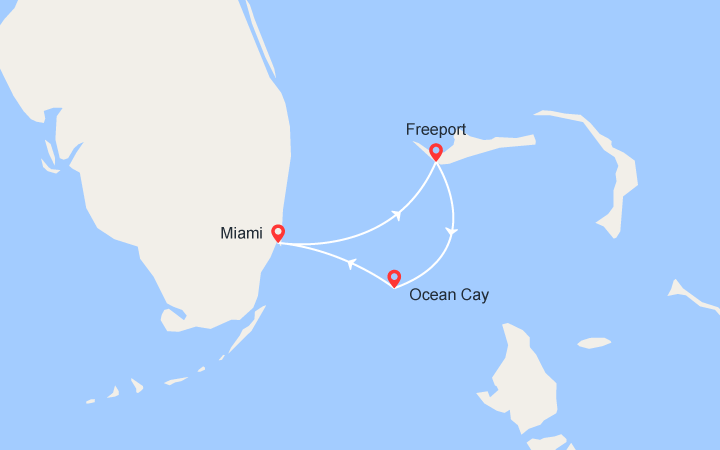 itinéraire croisière Caraïbes et Antilles - Cuba : Escapade aux Bahamas : Freeport & MSC Ocean Cay 