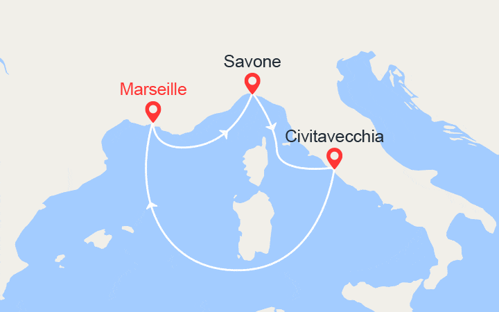 itinéraire croisière Méditerranée Occidentale : Escapade en Italie 