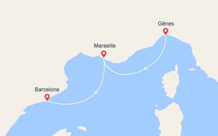 Itinéraire Escapade en Méditerranée : de Gênes à Barcelone 