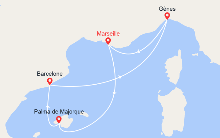 Itinéraire Escapade en Méditerranée: Majorque, Espagne, Italie 