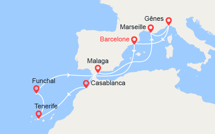 itinéraire croisière Canaries Madère : Espagne, Maroc, Canaries, Madère 