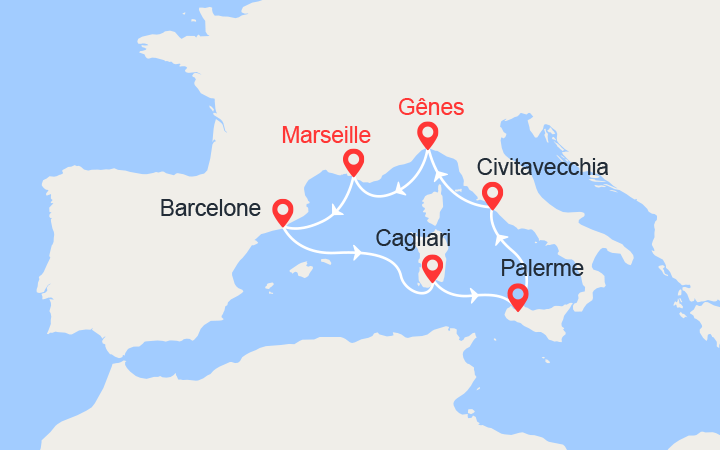 Itinéraire France, Espagne, Italie 
