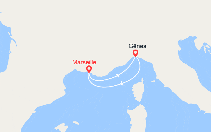 itinéraire croisière Méditerranée Occidentale : France, Italie