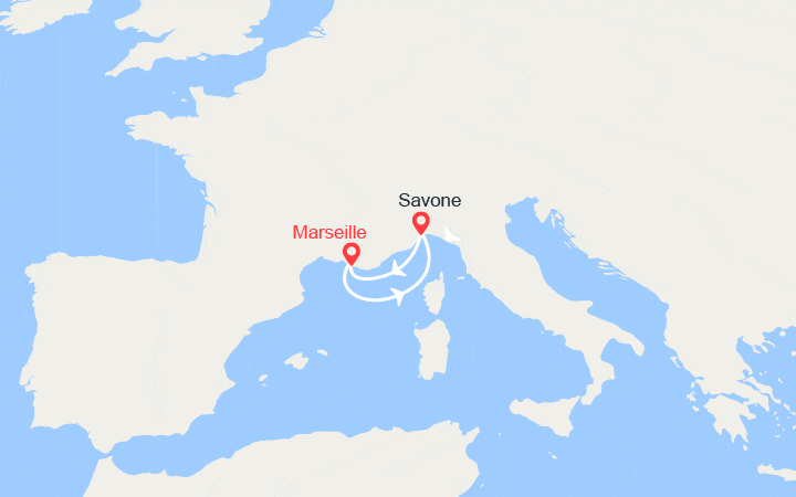 itinéraire croisière Méditerranée : France, Italie