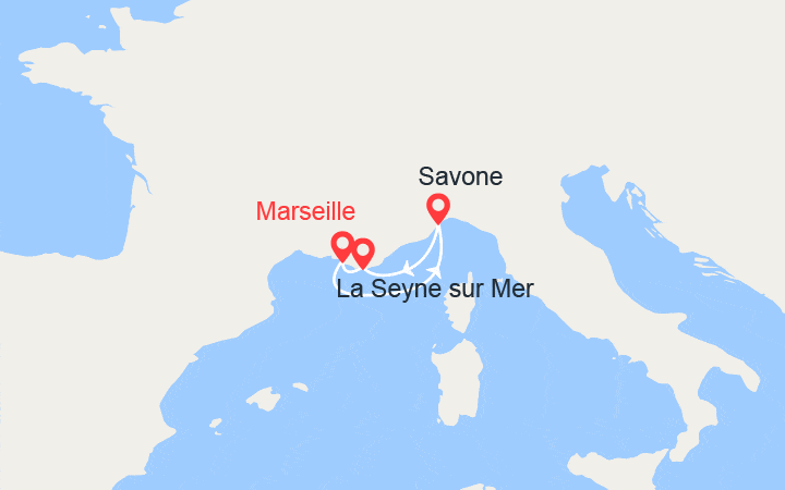 itinéraire croisière Méditerranée Occidentale : France, Italie : de Marseille à La Seyne-sur-mer  