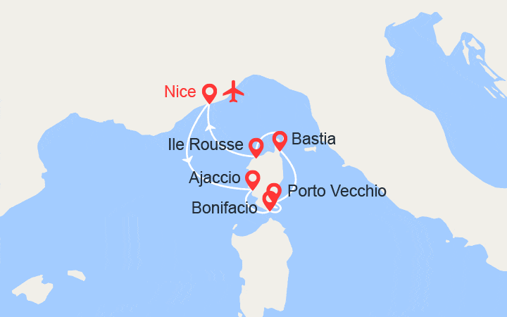 itinéraire croisière Méditerranée : Grand Tour de Corse (NAO) 