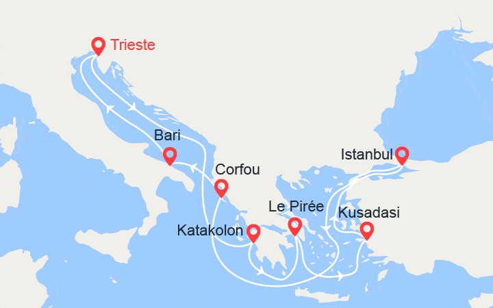 itinéraire croisière Iles grecques - Iles grecques : Grèce, Turquie, Corfou, Italie 