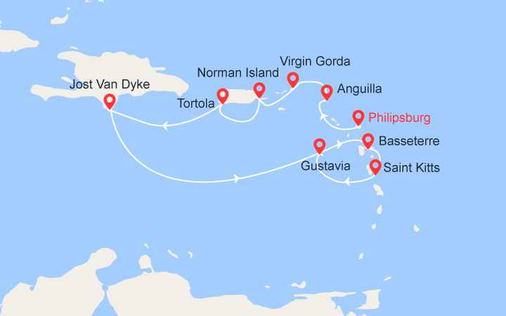 itinéraire croisière Caraïbes et Antilles : Îles aux trésors 