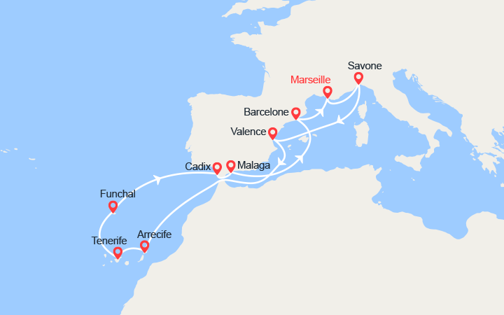 itinéraire croisière Canaries Madère : Iles Canaries et Madère 