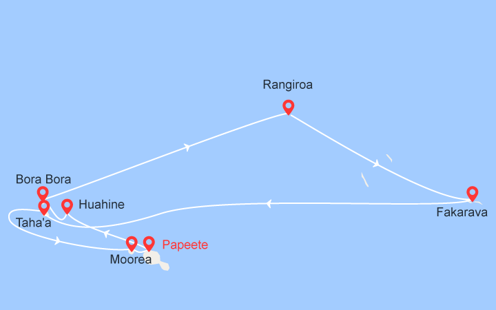 Itinéraire Iles de la Société et des Tuamotu 