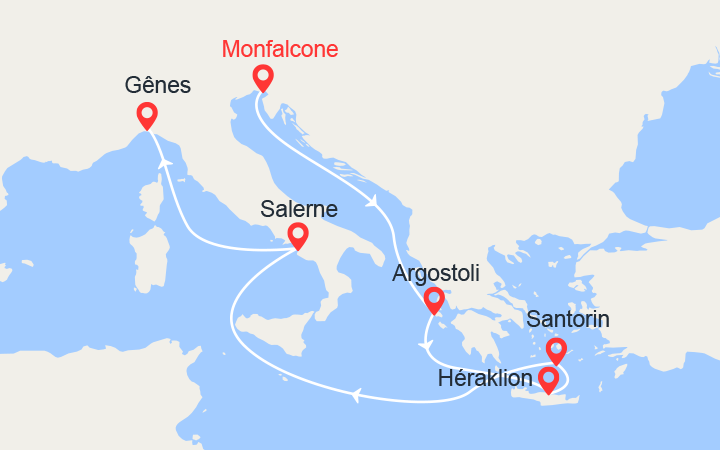 itinéraire croisière Iles grecques - Iles grecques : Iles Grecques: Monfalcone à Gênes 
