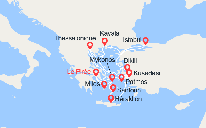 itinéraire croisière Iles grecques : Iles Grecques et Turquie 
