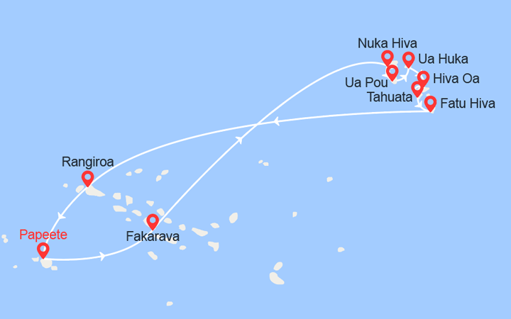 Itinéraire Iles Marquises et Tuamotu 