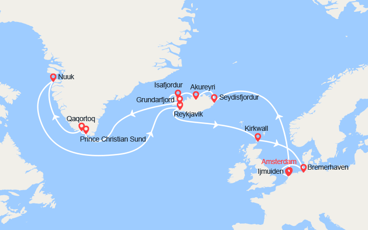 itinéraire croisière Islande : Islande, Groenland 