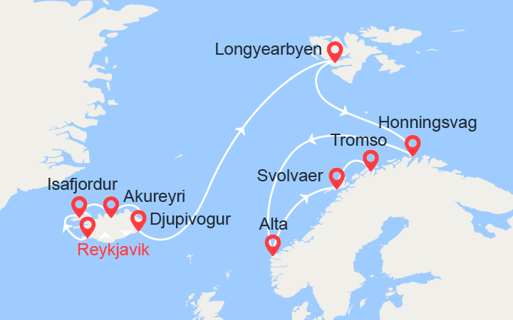 itinéraire croisière Islande : Islande, Norvège 